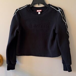 Hunter for Target Black Crew Sweatshirt with White Sleeve Piping